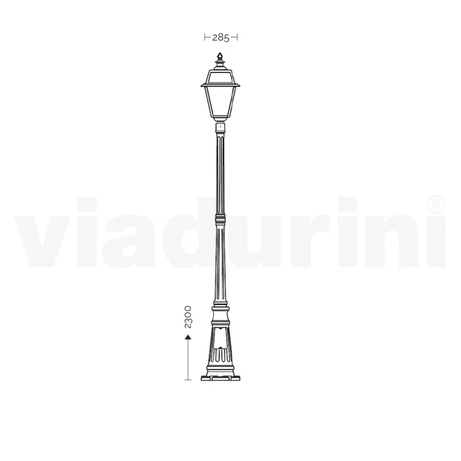 Lamp in vintage stijl van aluminium en glas gemaakt in Italië - Vivian Viadurini