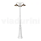 Vintage lamp met 3 lampen in aluminium en messing Made in Italy - Adela Viadurini