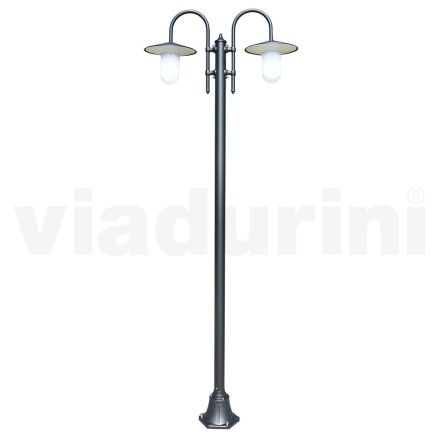 Vintage tuinlamp 2 lampen in aluminium Made in Italy - Belen Viadurini