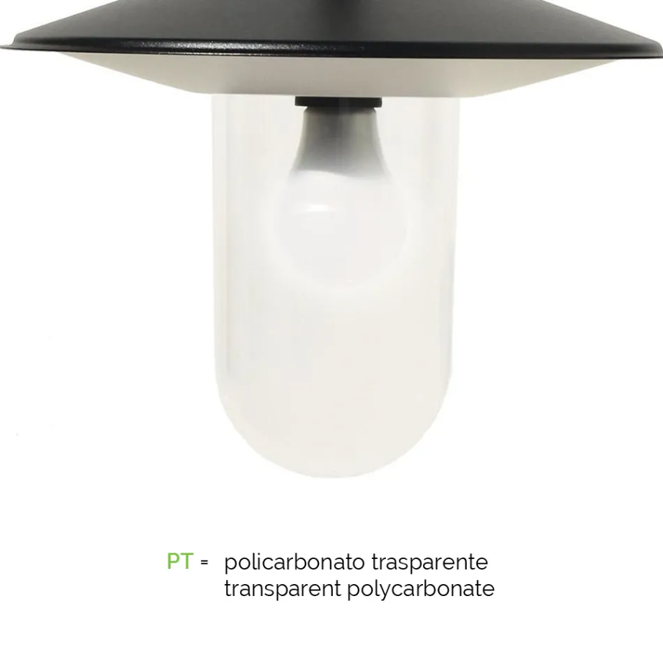 Vintage tuinlamp 2 lampen in aluminium Made in Italy - Belen Viadurini