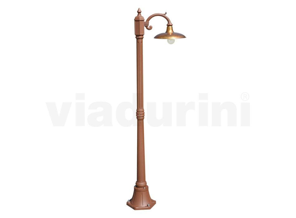 Vintage lamp in aluminium met diffusor in messing gemaakt in Italië - Adela Viadurini