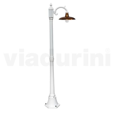 Vintage lamp in aluminium met diffusor in messing gemaakt in Italië - Adela Viadurini