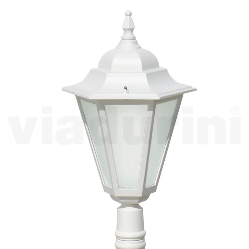Vintage buitenlamp in wit aluminium gemaakt in Italië - Terella Viadurini