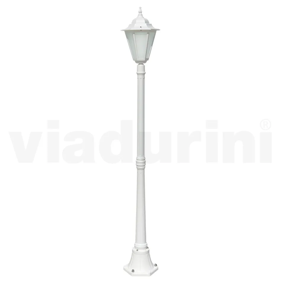 Vintage buitenlamp in wit aluminium gemaakt in Italië - Terella Viadurini