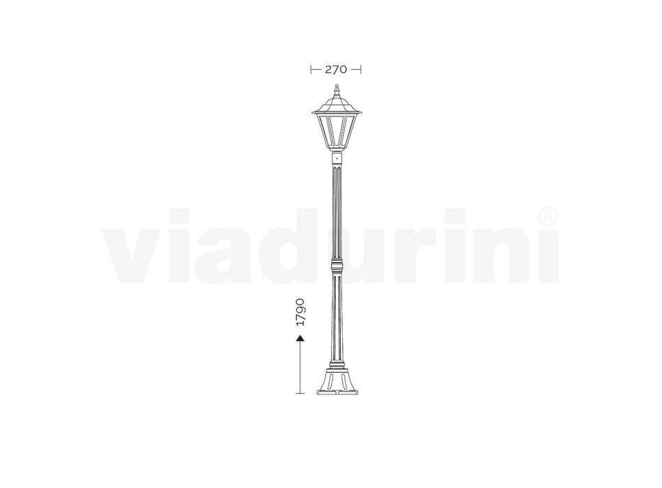 Vintage buitenlamp in wit aluminium gemaakt in Italië - Terella Viadurini