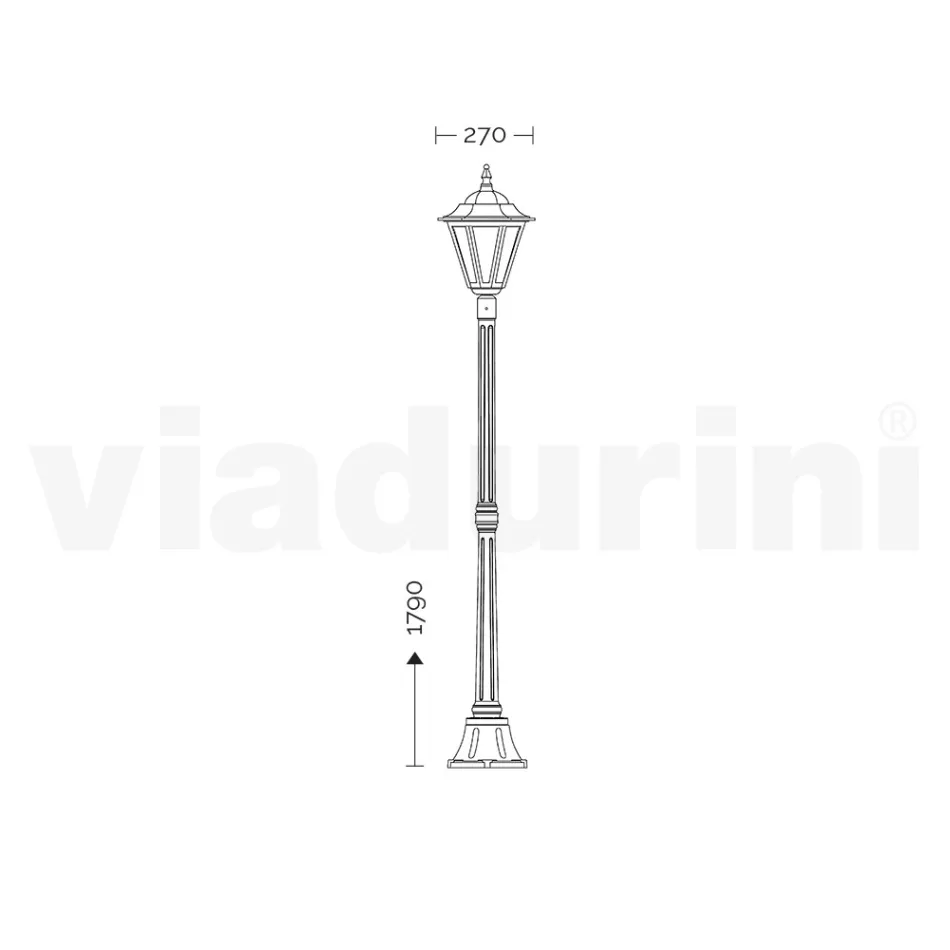 Vintage buitenlamp in wit aluminium gemaakt in Italië - Terella Viadurini