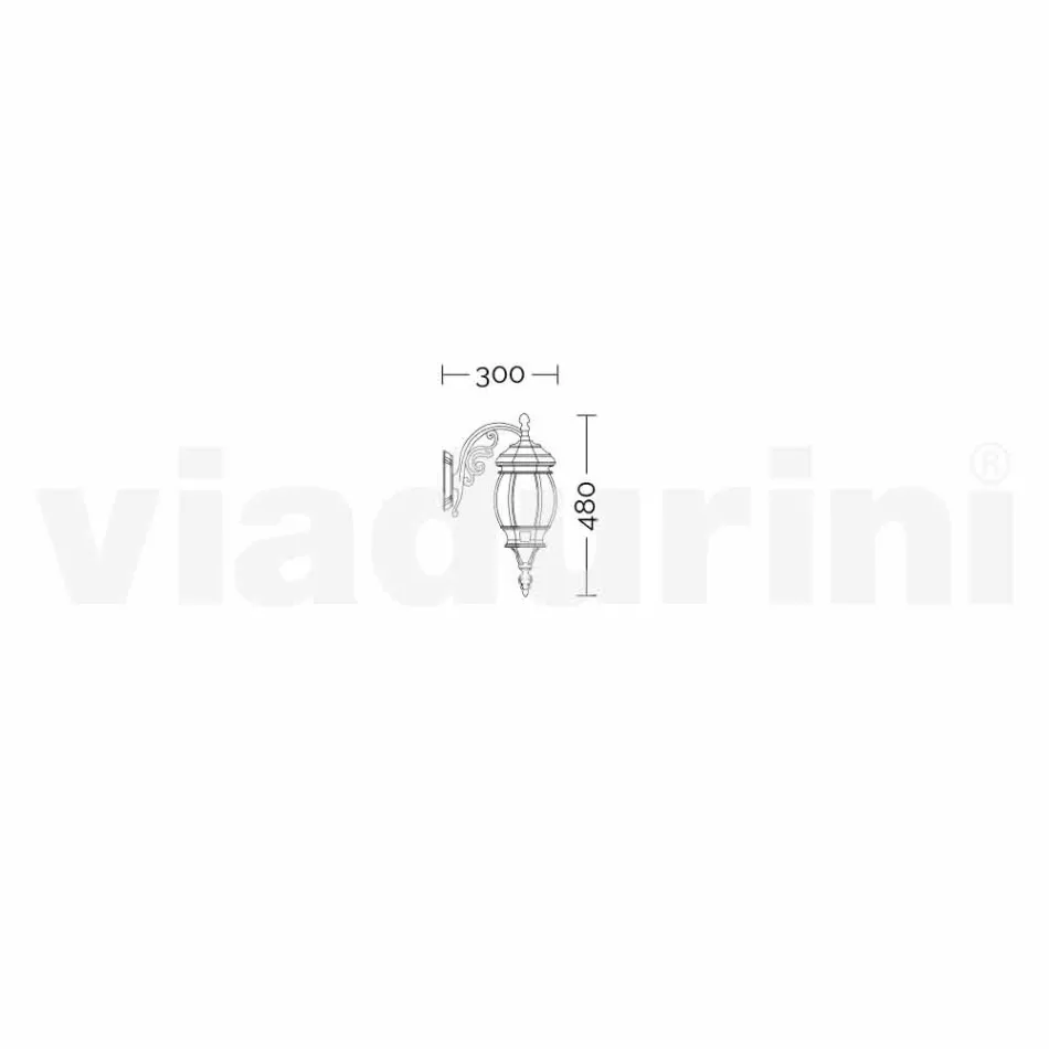 Anika, een wandtuinlantaarn gemaakt van aluminium geproduceerd in Italië Viadurini