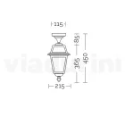 Tuinplafondlantaarn in antraciet aluminium en gezandstraald glas - Elric Viadurini