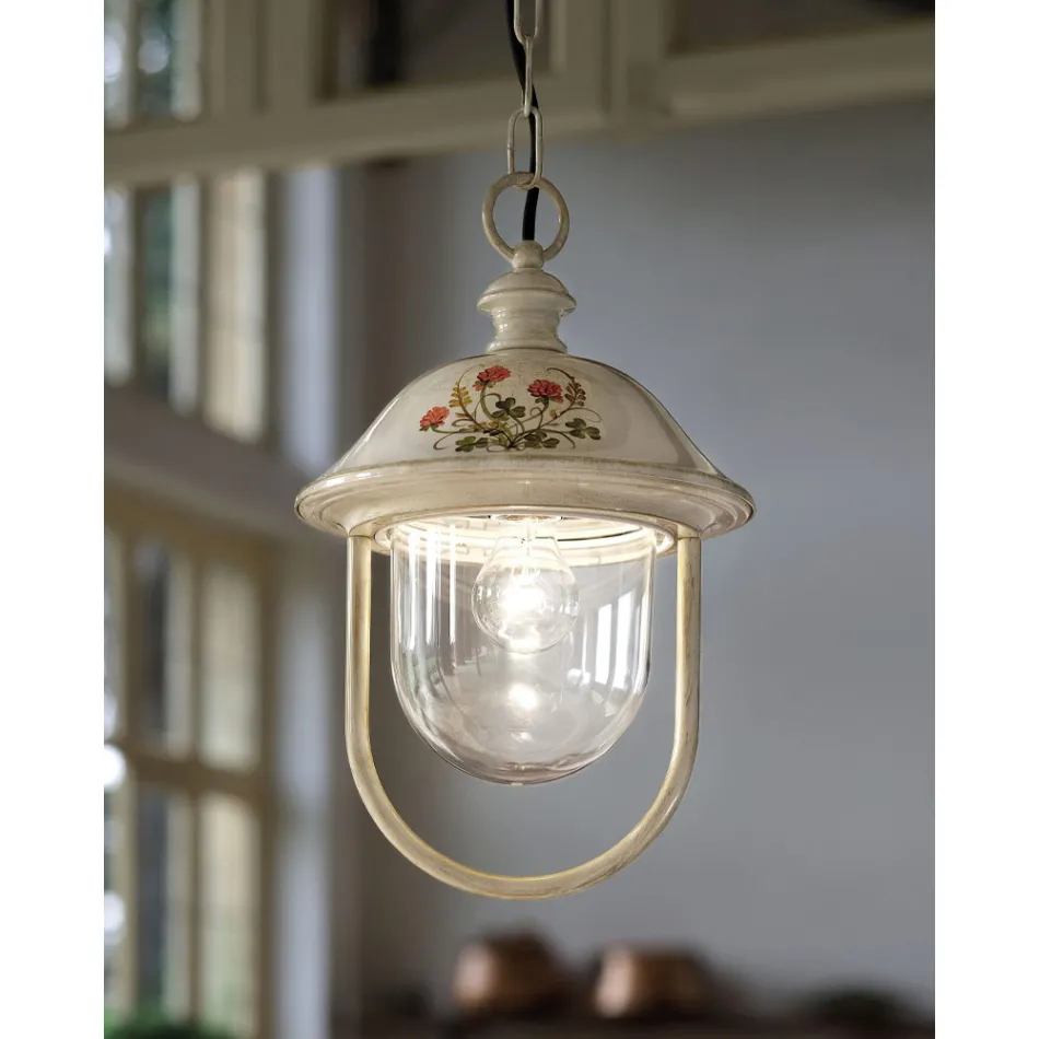 Hanglantaarn voor buiten in handgeschilderd aluminium - Bari Viadurini