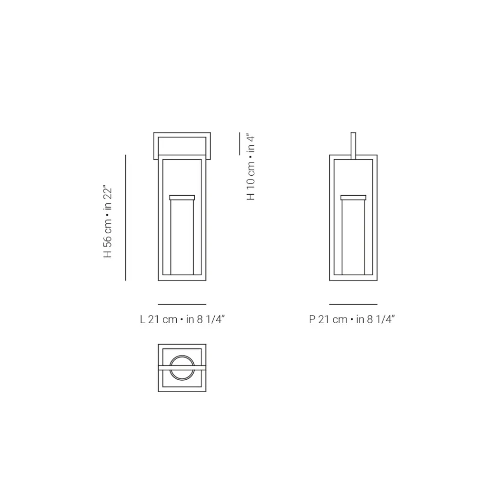 Buitenlantaarn met zwarte aluminium structuur Made in Italy - Eve Viadurini