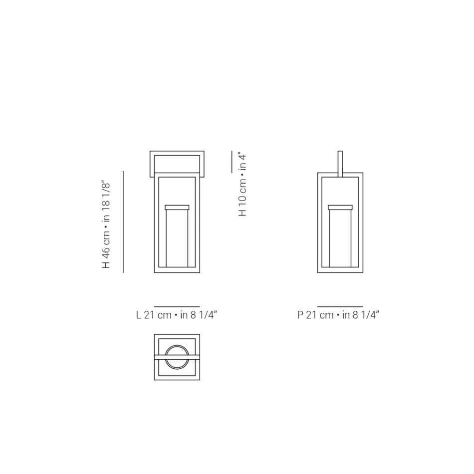 Buitenlantaarn met zwarte aluminium structuur Made in Italy - Eve Viadurini