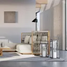 Buitenlantaarn met zwarte aluminium structuur Made in Italy - Eve Viadurini