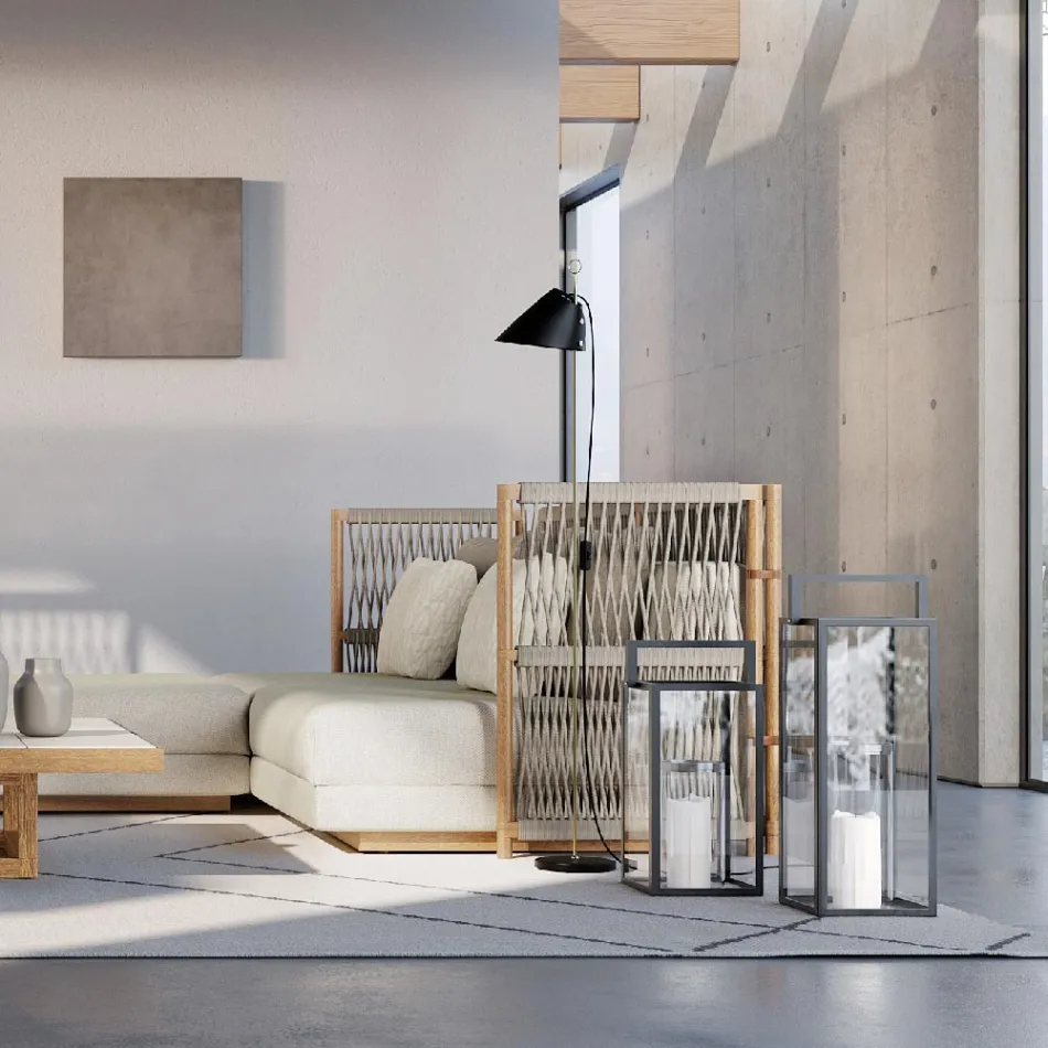 Buitenlantaarn met zwarte aluminium structuur Made in Italy - Eve Viadurini