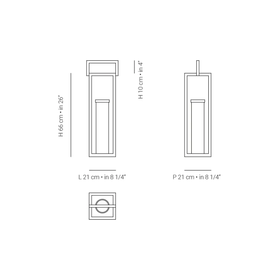 Buitenlantaarn met zwarte aluminium structuur Made in Italy - Eve Viadurini