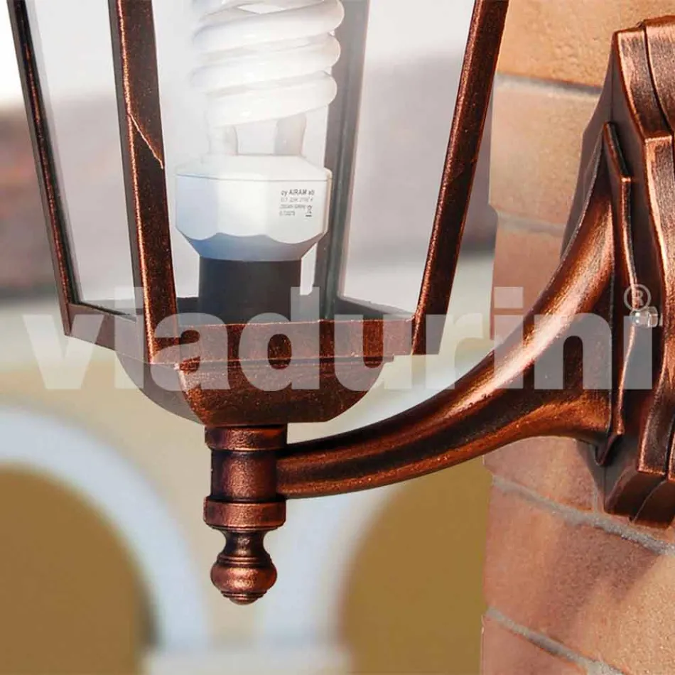 Muur tuin aluminium lantaarn gemaakt in Italië, Aquilina Viadurini