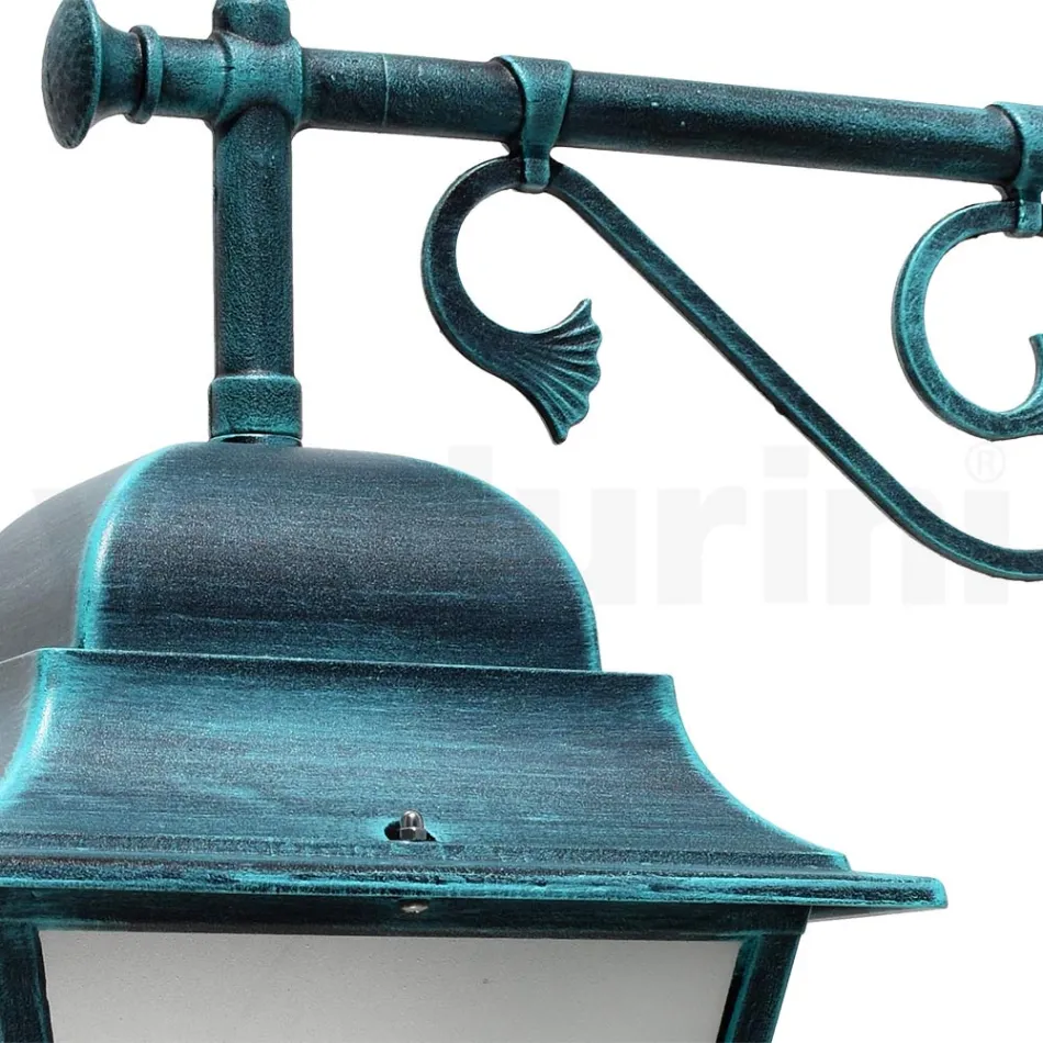 Buitenmuurlantaarn in aluminium en gezandstraald glas - Alchemist Viadurini