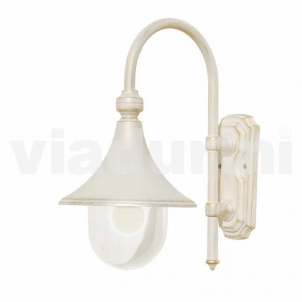 Anusca-wandlamp voor gebruik buitenshuis in wit aluminium gemaakt in Italië Viadurini