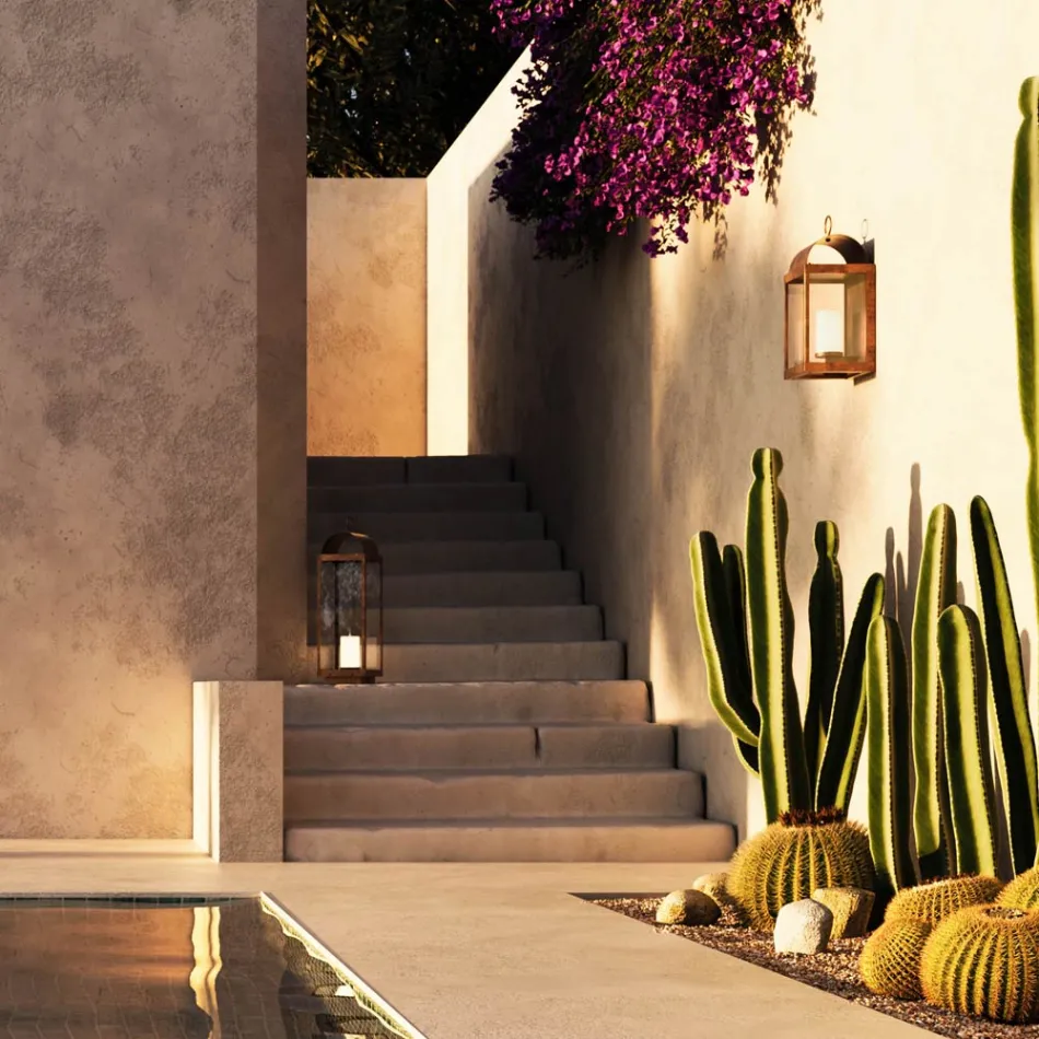 Il Fanale ijzeren of messing buitenwandlantaarn Viadurini