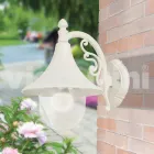 Wandtuinlantaarn in wit aluminium gemaakt in Italië, Anusca Viadurini