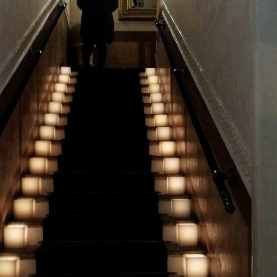 Geurlantaarn in was met kraseffect en theelichtje Made in Italy - Famme Viadurini