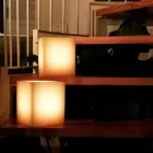 Geurlantaarn in was met kraseffect en theelichtje Made in Italy - Famme Viadurini