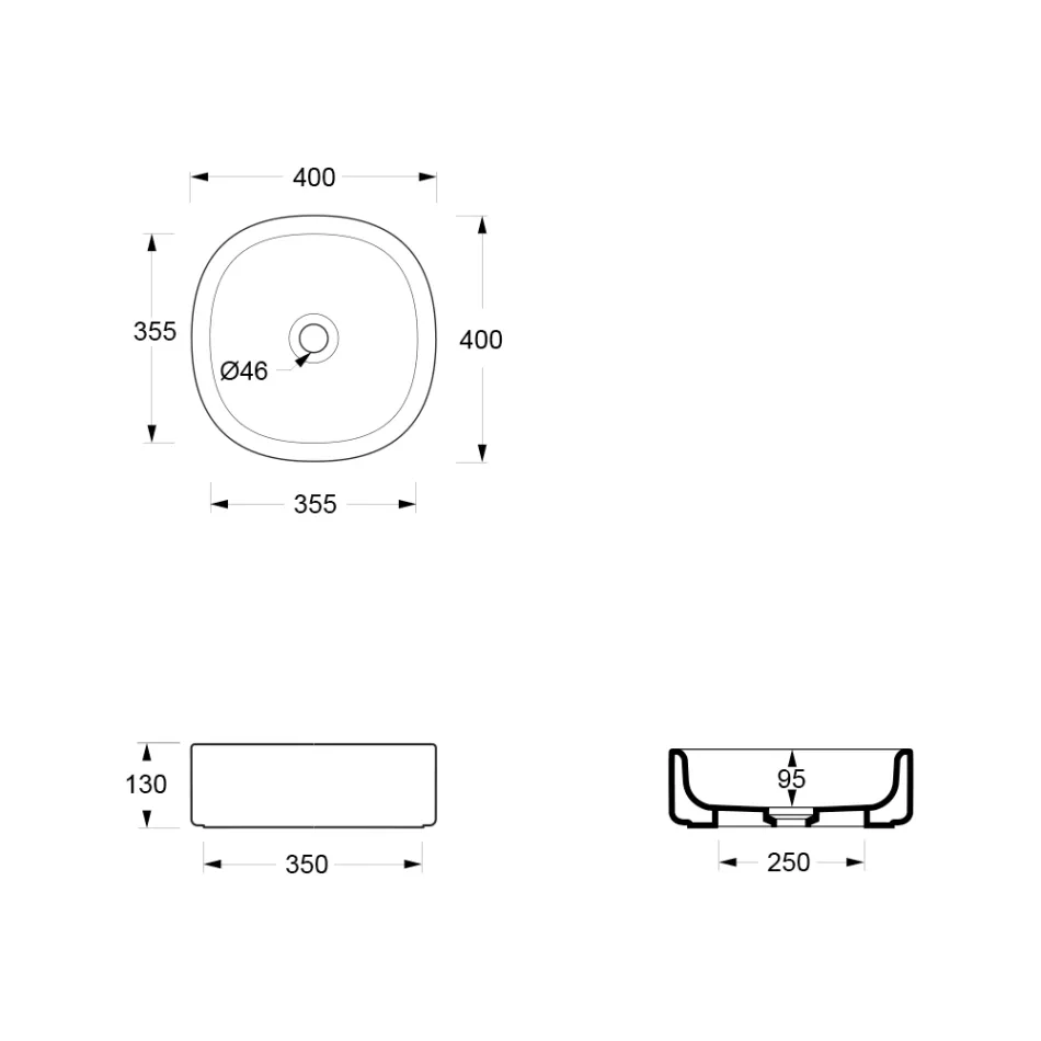 40x40 cm keramische wastafel in diverse kleuren, gemaakt in Italië - Girl Viadurini