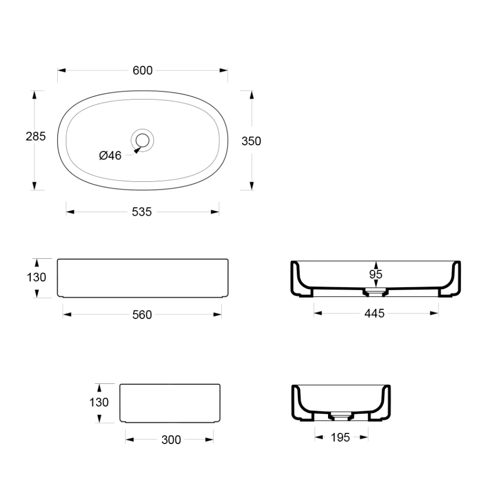 60x35 cm keramische wastafel in diverse kleuren, gemaakt in Italië - Girl Viadurini
