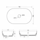 Wastafel 70x35cm gemaakt van keramiek Italië Star gemaakt, modern design Viadurini
