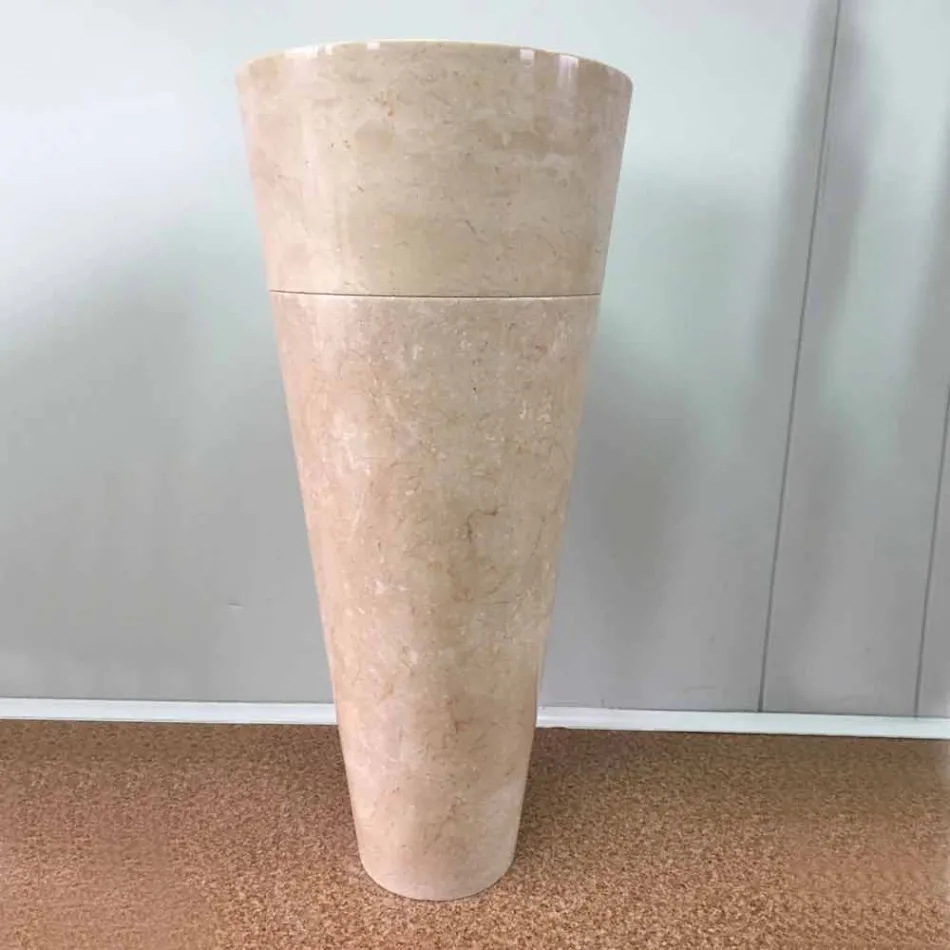 Igor handgeschilderde, hoogglans witte conische wastafel op voetstuk Viadurini