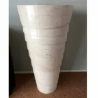 Design badkamer wastafel in wit Brent steen, uniek stuk Viadurini