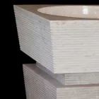 Voetstuk gootsteen van natuursteen Sire wit, handgemaakt Viadurini