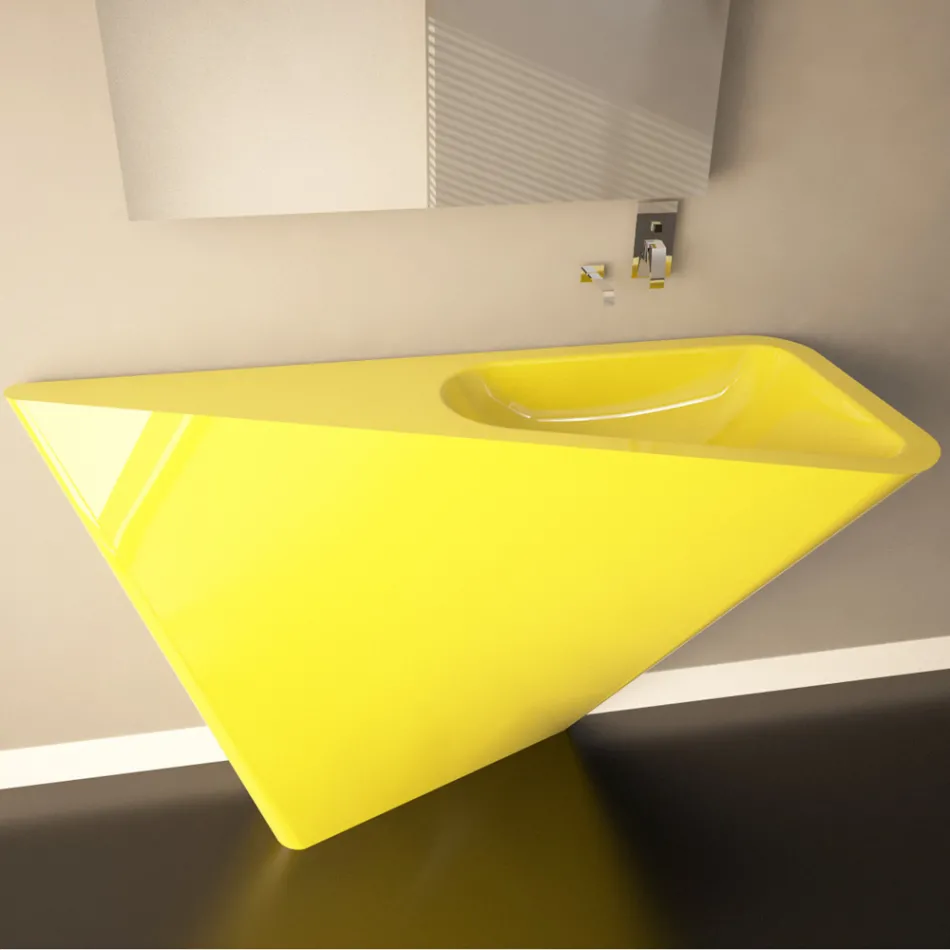 Moderne wastafel op voetstuk, handgemaakt door Mullet Viadurini