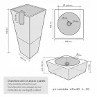 Wastafel Column Piramide Stone Natural Beige Nias Viadurini