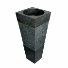 Wastafel Column Piramide Stone Natural Black Nias Viadurini