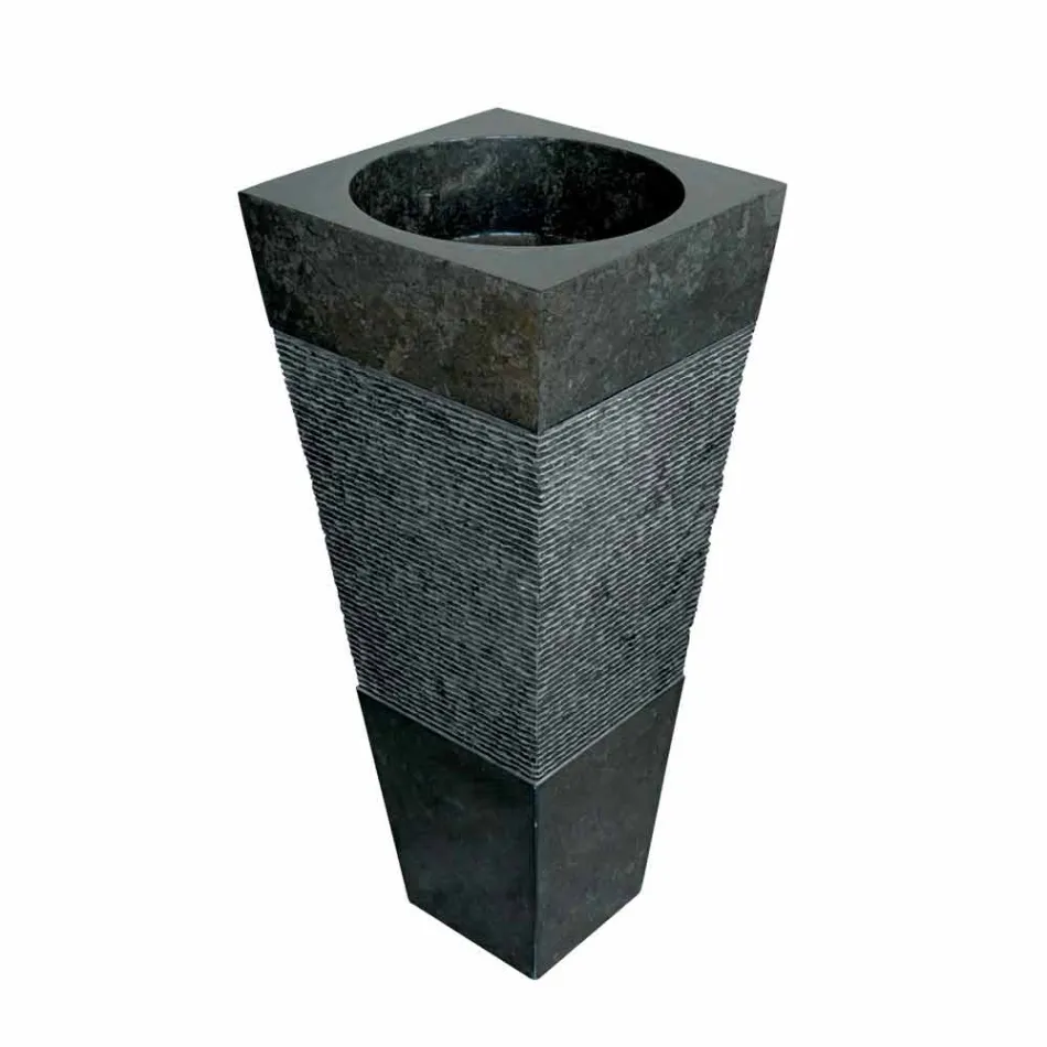 Wastafel Column Piramide Stone Natural Black Nias Viadurini