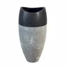 Wastafel Column Sferische Stone Natural Black Gili Viadurini