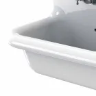 Wastafel dubbele wastafel muur in modern wit keramiek Andy Viadurini