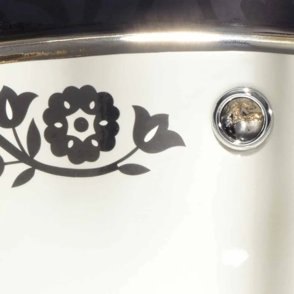 Ingebouwde barokke ingebouwde gootsteen in vuurklei gemaakt in Italië, Otis Viadurini