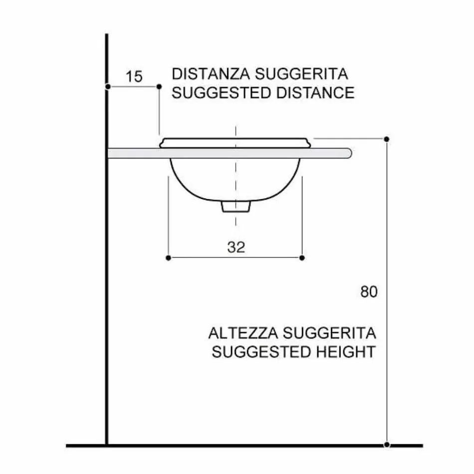 Ingebouwde barokke ingebouwde gootsteen in vuurklei gemaakt in Italië, Otis Viadurini