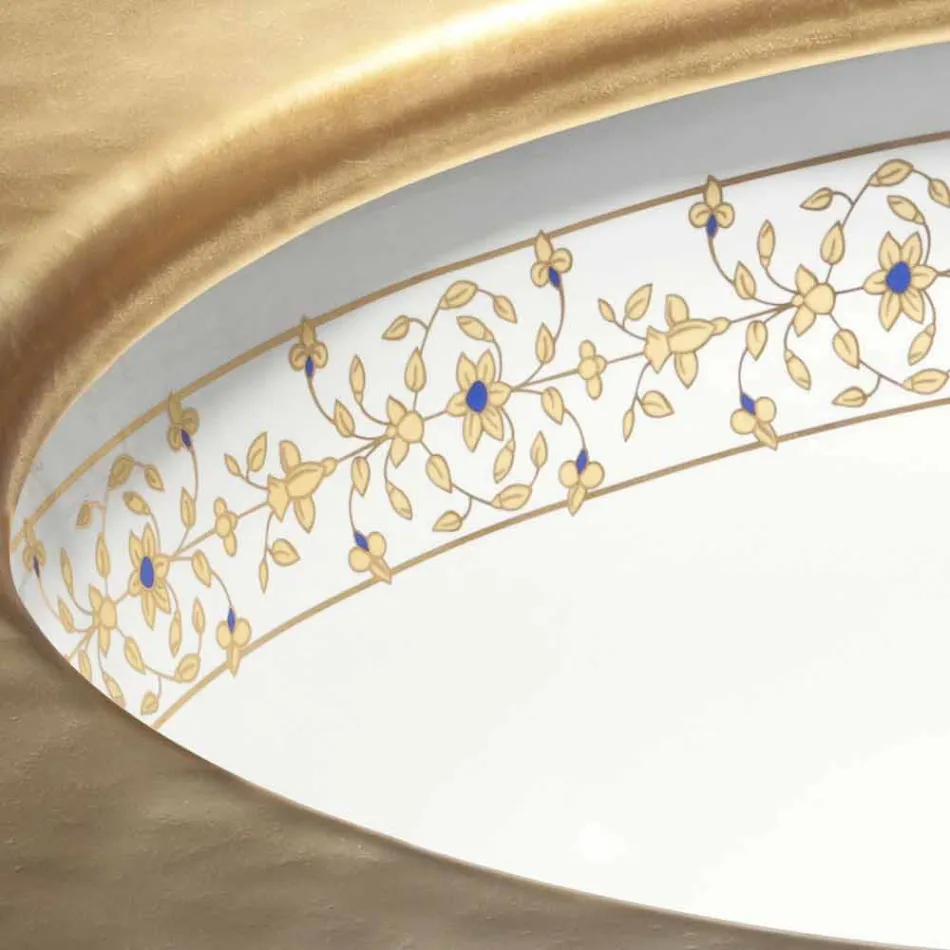 Barokke design ingebouwde gootsteen in vuurklei gemaakt in Italië, Egeïsche zee Viadurini