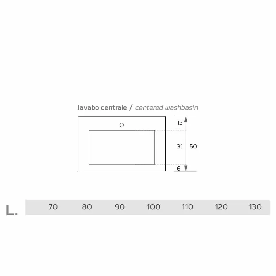 Moderne hangende wasbak van Luxolid gemaakt in Italië, Ruffano Viadurini