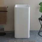 Vrijstaande vierkante keramische wastafel met een modern design - Papavero Viadurini