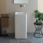 Vrijstaande vierkante keramische wastafel met een modern design - Papavero Viadurini