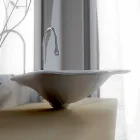 Moderne designwastafel in de vorm van een Faruglium-blad Viadurini