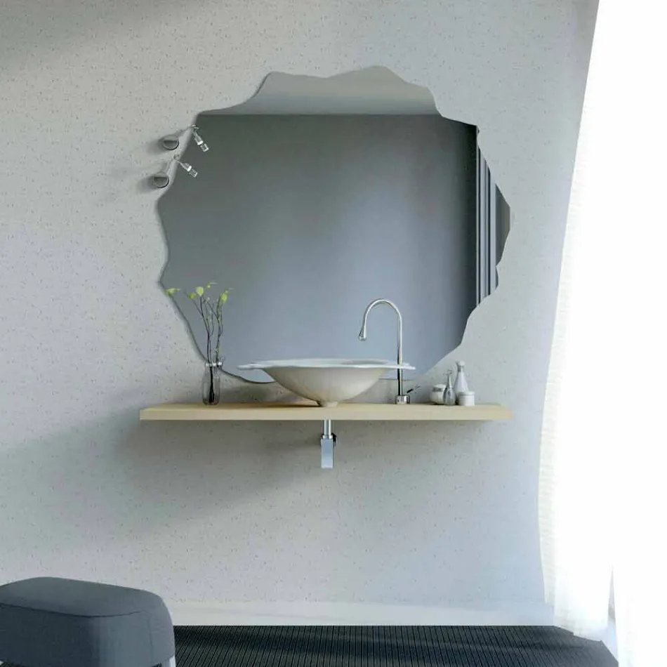 Moderne designwastafel in de vorm van een Faruglium-blad Viadurini