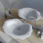 Moderne designwastafel in de vorm van een Faruglium-blad Viadurini