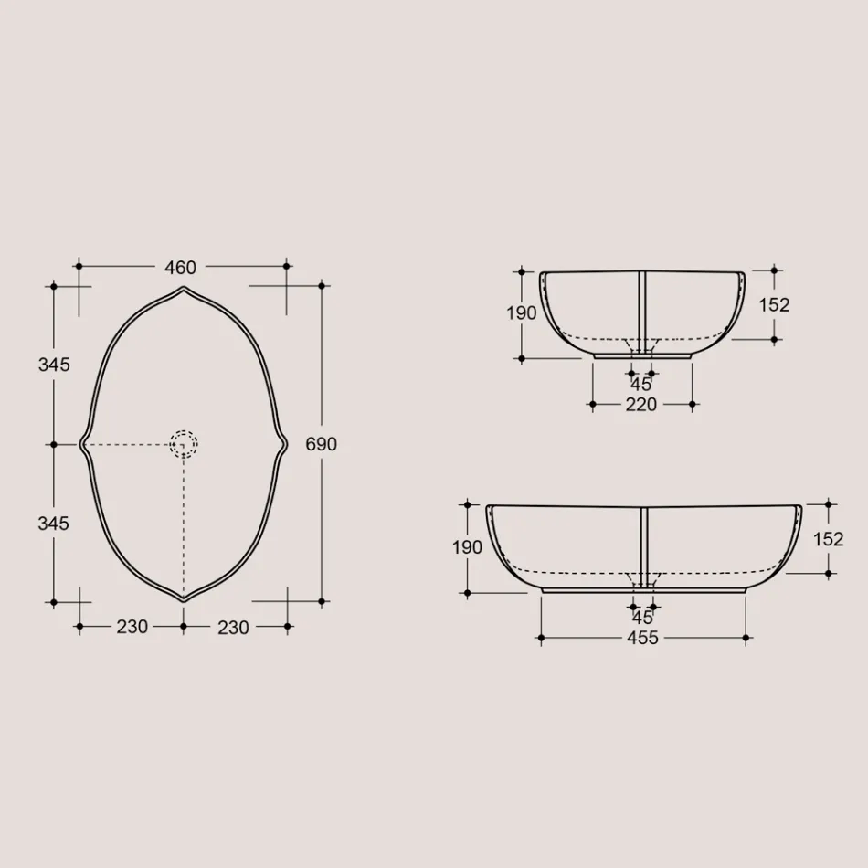 Glanzend keramisch aanrecht badkamerwastafel Made in Italy - Oscar Viadurini
