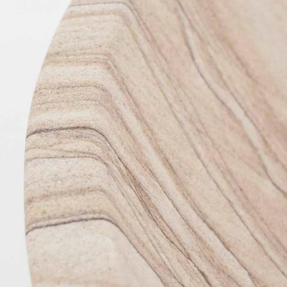 Aanrecht badkamer wastafel in zandsteen ronde vorm - Cerasolo Viadurini