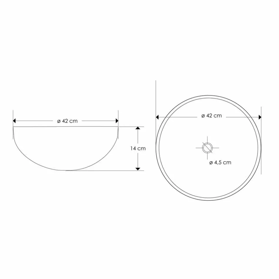 Aanrecht badkamer wastafel in zandsteen ronde vorm - Cerasolo Viadurini