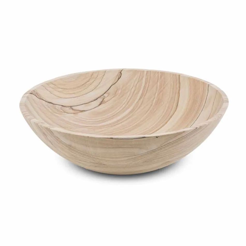 Aanrecht badkamer wastafel in zandsteen ronde vorm - Cerasolo Viadurini